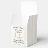 Zwarte Coquette Bow Beige Baby shower Dessert Bedankdoosjes (Geopend)