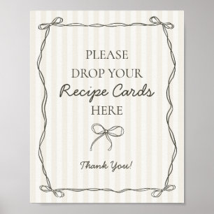 Zwarte Coquette Bow Beige Deel een Recept Bruids Poster