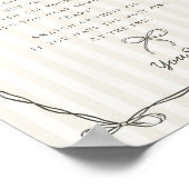 Zwarte Coquette Bow Beige Dont Say Baby shower Gam Poster (Hoek)