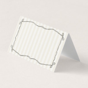 Zwarte Coquette Bow Beige Place Card Tafel Decor Kaart