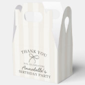 Zwarte Coquette Bow Beige Verjaardagsfeest Dessert Bedankdoosjes (Open)