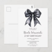 Zwarte Coquette Strik Verjaardagsfeestje Briefkaart (Voorkant / Achterkant)