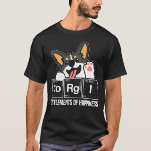 Zwarte Corgi Periodiek Systeem Scheikunde Wetensch T-shirt