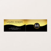Zwarte Corporate Gold met Monogram Visitekaartjes (Buitenkant ongevouwen)