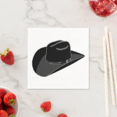 Zwarte country cowboyhoed  servetten (Insitu)