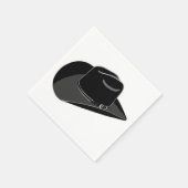 Zwarte country cowboyhoed  servetten (Hoek)