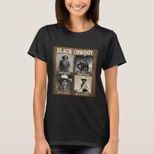 Zwarte Cowboy Western Rodeo Melanine Zwarte Geschi T-shirt