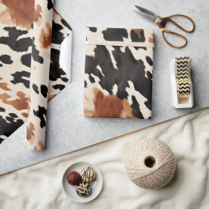 Zwarte Crème Bruine Koehuid Trouw Cadeaupapier