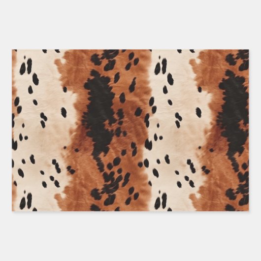 Zwarte Crème Bruine Koehuid Trouw Inpakpapier Vel (Voorkant 3)