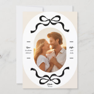 Zwarte Crème LINTEN & Bogen Foto bruiloft Save The Date