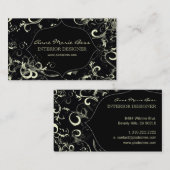Zwarte crèmezwellen visitekaartjes (Voorkant / Achterkant)