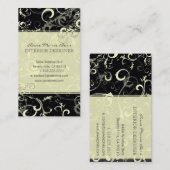 Zwarte crèmezwellen visitekaartjes (Voorkant / Achterkant)