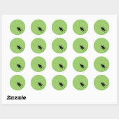 Zwarte cricket ronde sticker (Vel)