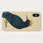 Zwarte Crow met een gouden kroonkroon Case-Mate iPhone Case (Achterkant (horizontaal))