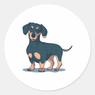 Zwarte Dachshond Ronde Sticker