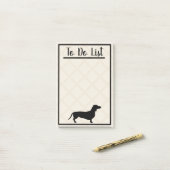 Zwarte Dachshund om lijst te doen Post-it® Notes (Op bureau)