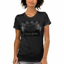 Zwarte dahlia op zwart T-shirt