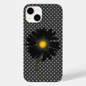 Zwarte Daisy op Stippen Case-Mate iPhone Case (Achterkant)