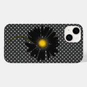 Zwarte Daisy op Stippen Case-Mate iPhone Case (Achterkant (horizontaal))