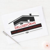 Zwarte dakbedekking rechthoekige sticker (Envelop)