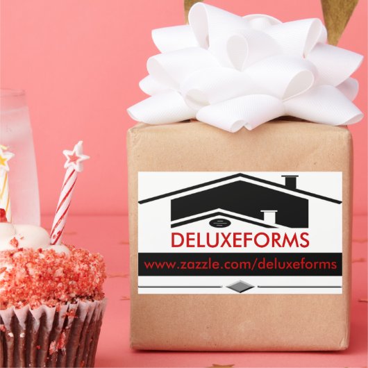 Zwarte dakbedekking rechthoekige sticker (Feest)