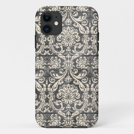  zwarte Damaserpatroonbehuizing iPhone-draagtas Case-Mate iPhone Case (Achterkant)