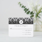  Zwarte Damasgrenzen RSVP Kaartje (Staand voorkant)