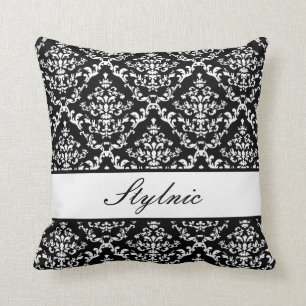 Zwarte Damask #1 @ Stylnic aanpasbaar Kussen