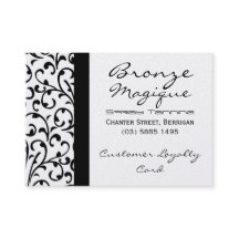Zwarte Damask Business Customer Loyalty-kaart