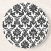 Zwarte Damask Lace Broquade Brocade Onderzetters (Voorkant)