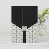 Zwarte Damask Lace Diamond Wedding 5x7 Uitnodiging (Staand voorkant)