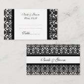 Zwarte Damask Trouwtafel Plaats Kaarten Plaatskaartje (Voorkant / Achterkant)