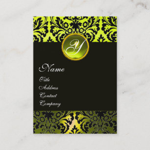 ZWARTE DAMASKMONOGRAM, Topaz Visitekaartje