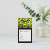 ZWARTE DAMASKSQUARE GEMSTONE MONOGRAM VISITEKAARTJE (Staand voorkant)