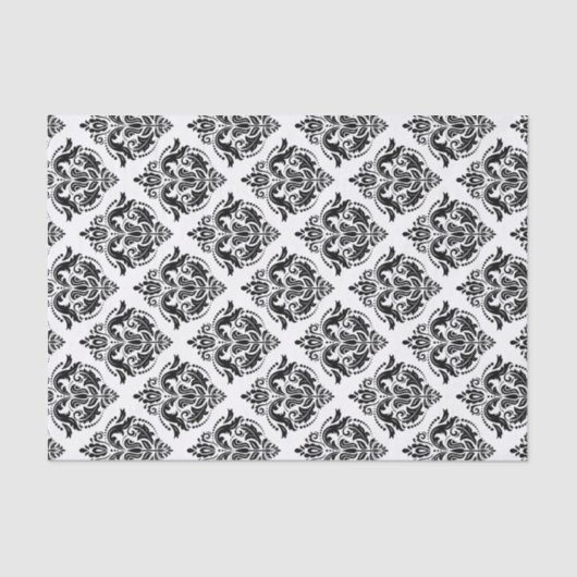 Zwarte Damasmaskers Geometric Pattern Aangepaste a Tissuepapier (Voorkant)