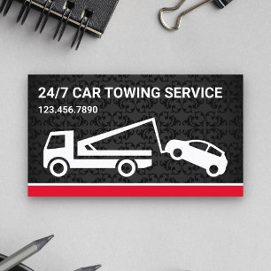 Zwarte Damast Auto Sleeperservice Takelwagen Visitekaartje