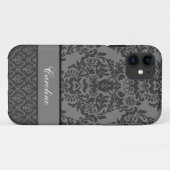 Zwarte Damast -Schoonheid Case-Mate iPhone Case (Achterkant (horizontaal))