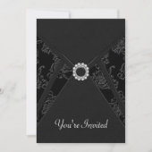 Zwarte Damast Uitnodigingen voor Feesten voor elke (Voorkant)