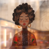 Zwarte Dame & Typografie Geschiedenis  Raamsticker (Vel 2)