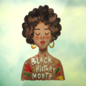 Zwarte Dame & Typografie Geschiedenis  Raamsticker (Vel 3)