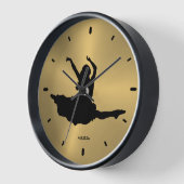 Zwarte Dancer Silhouette Metallic Gold Background (Hoek)