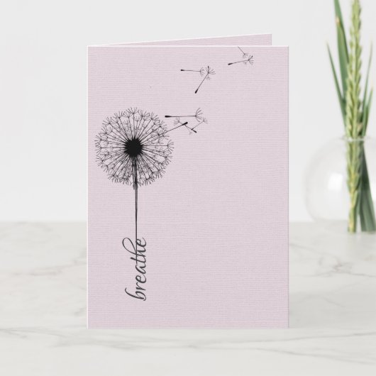 Zwarte dandelion ademt inspiratie kaart (Voorkant)