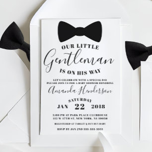 Zwarte Das Gentleman Baby Shower Uitnodiging