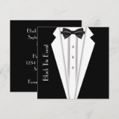 Zwarte Das Witte Smoking Formele Uitnodiging (Voorkant / Achterkant)