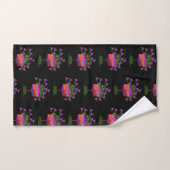 Zwarte Deco Potbloemen Bad Handdoek (Handdoek)
