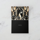 Zwarte decoratieve kat abstracte bedankkaart (Binnen)