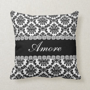 ZWARTE DESIGN DAMASKBling-look Pillow AMORE-cad Kussen