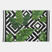 Zwarte Design Green Leaf Kitchen Towel Theedoek (Horizontaal)