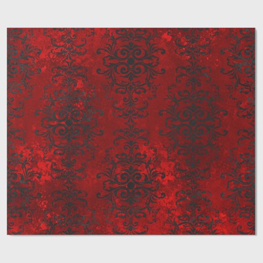 Zwarte Design met schuifwiel op rode schaduwen Cadeaupapier (Vlak)