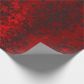 Zwarte Design met schuifwiel op rode schaduwen Cadeaupapier (Hoek)